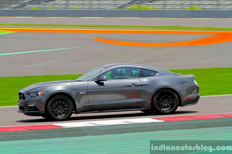 2016 Ford Mustang GT in India wheel side grey First Drive Review