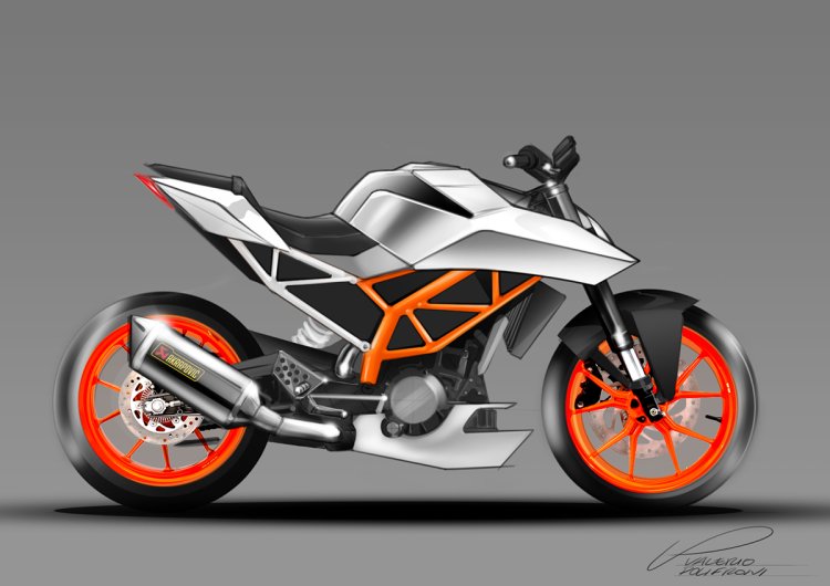2017 KTM Duke 390 side sketch