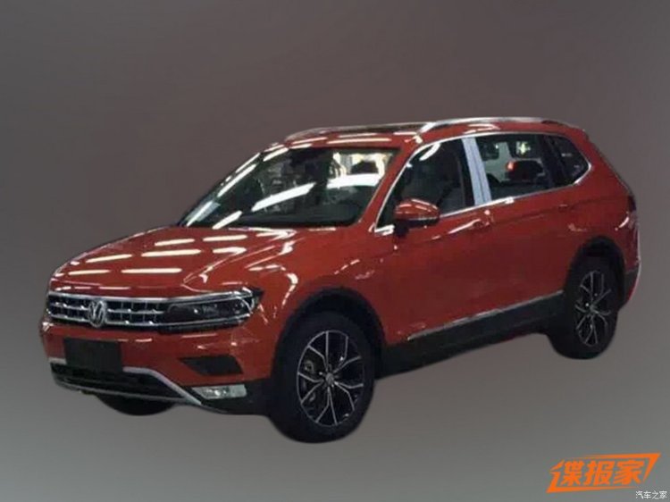 VW Tiguan XL front three quarter spied undisguised in China