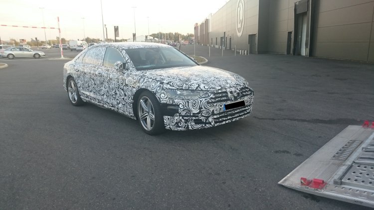 2018 Audi A8 front three quarter spied