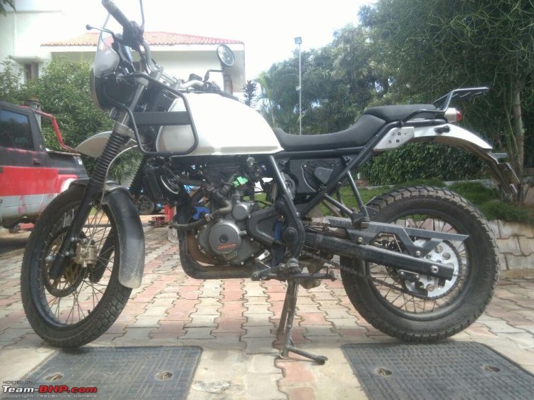 Royal Enfield Himalayan side with KTM engine