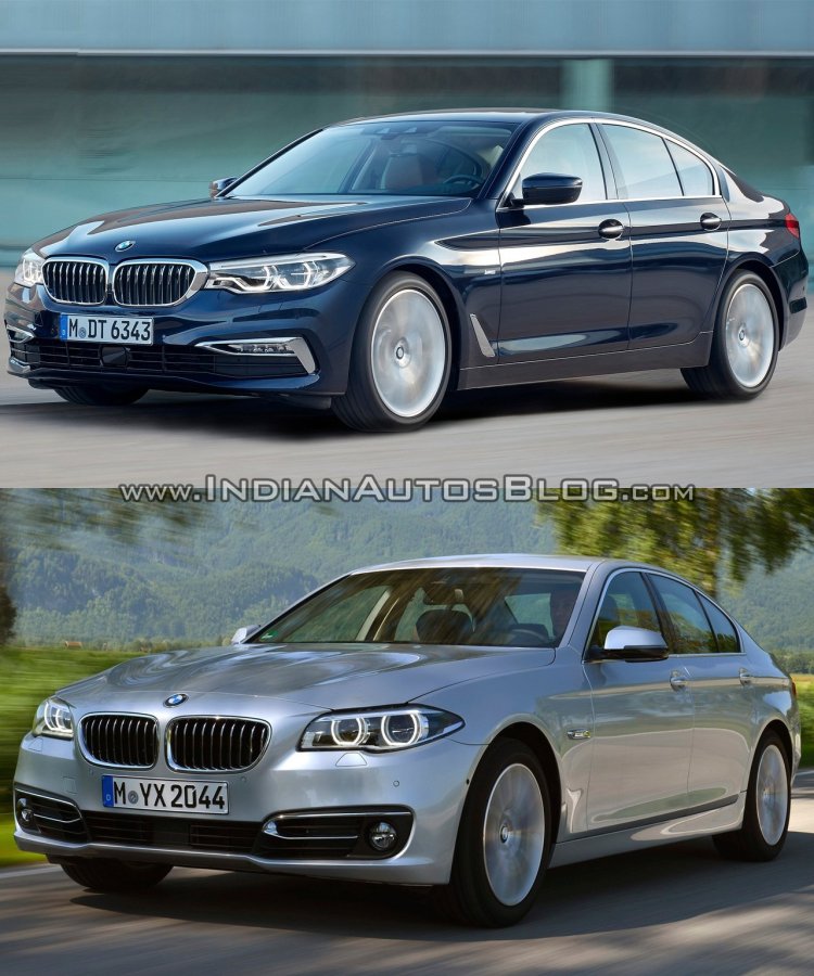2017 BMW 5 Series vs 2014 BMW 5 Series front quarters