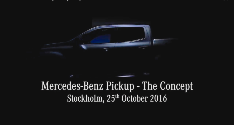 Mercedes Pickup concept side view teaser video screen capture
