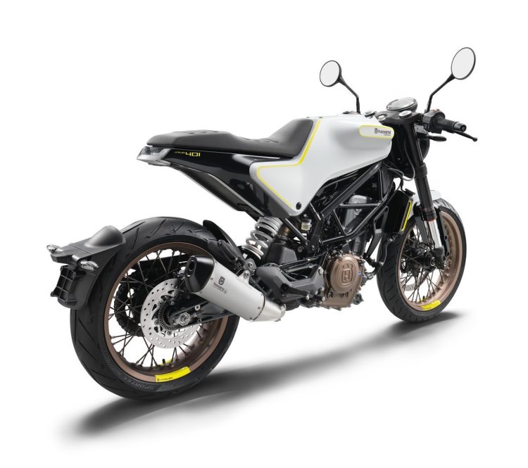 Husqvarna Vitpilen 401 white rear three quarters