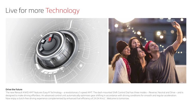 Renault Kwid Easy-R AMT brochure capture