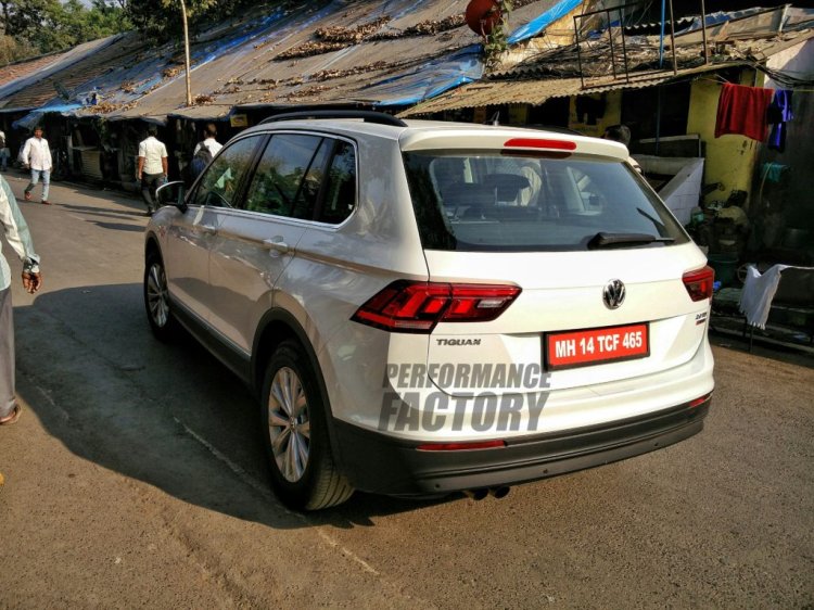 New VW Tiguan rear quarter spied testing in India