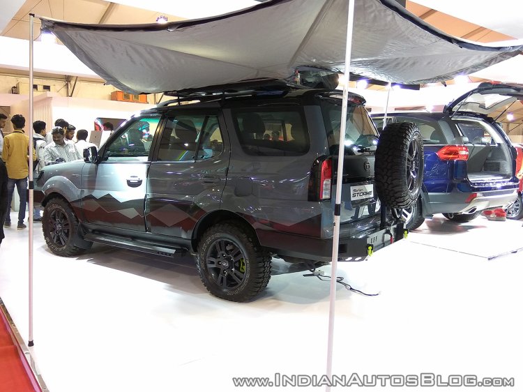 Tata Safari Storme Tuff rear three quarter