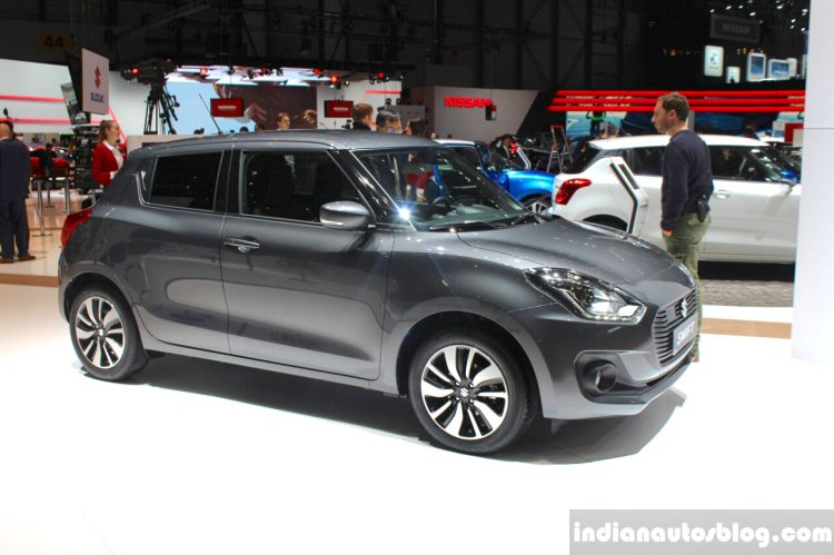 2017 Suzuki Swift (2017 Maruti Swift) front three quarter grey Geneva Live