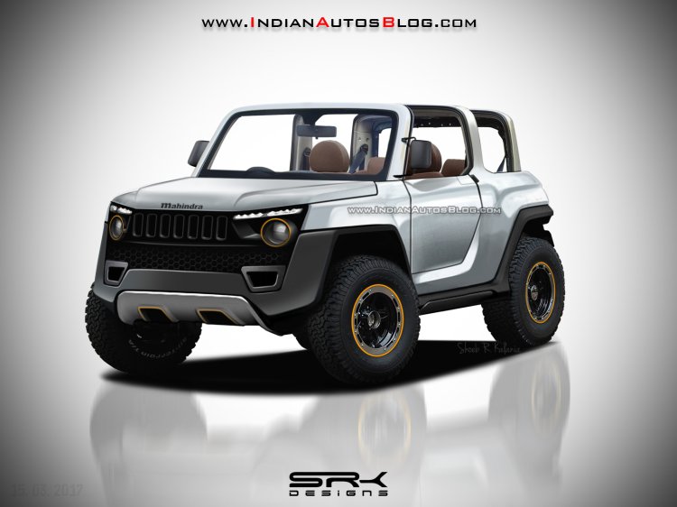 2020 Mahindra Thar Concept front quarter IAB Rendering