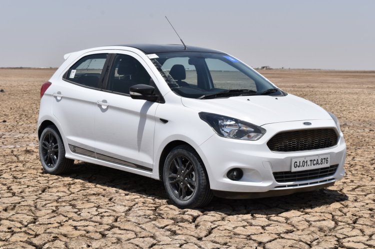 Ford Figo dual tone spotted with a black & white paint scheme