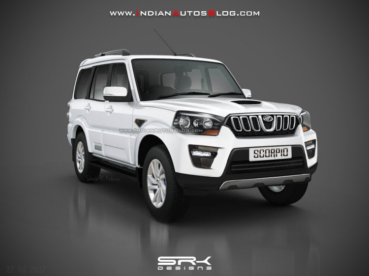 2017 Mahindra Scorpio (facelift) front quarter Rendering