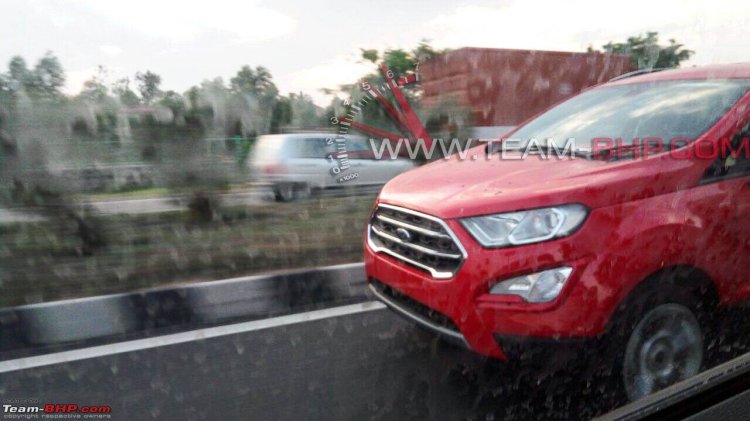 2017 Ford EcoSport Facelift Spied Undisguised in Arpoador Red Nose