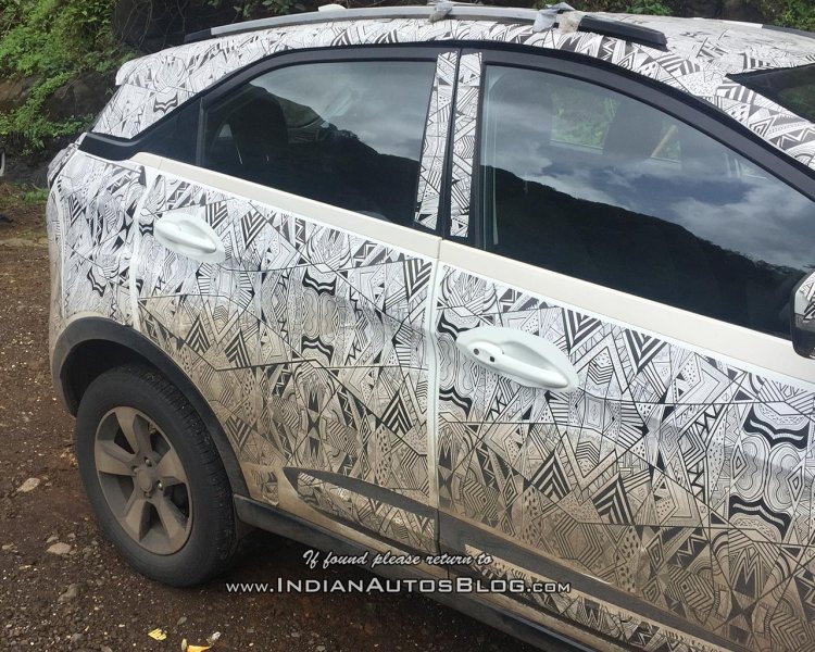 Tata Nexon Pearlescent White XZ variant Spy Shot Keyless Entry Adjustable Headrests