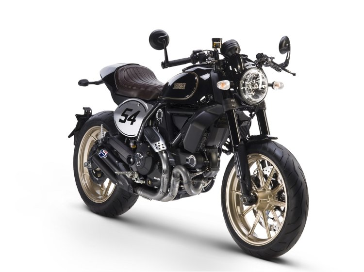 Ducati Scrambler Cafe Racer right front quarter