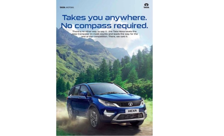 Tata Hexa Takes a dig at Jeep Compass