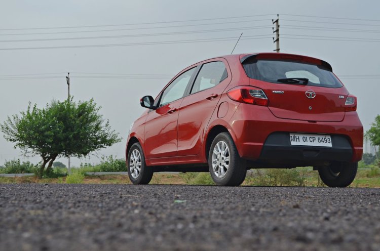 Tata Tiago AMT test drive review rear three quarters low