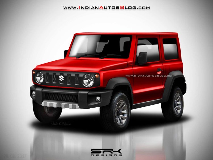 2018 Suzuki Jimny Rendering front three quarters red