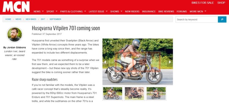 Husqvarna Vitpilen 701 Spied