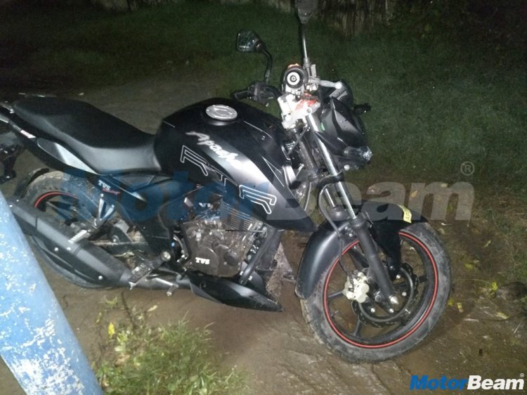 2018 TVS Apache RTR 160 spied with Apache RTR 200 body