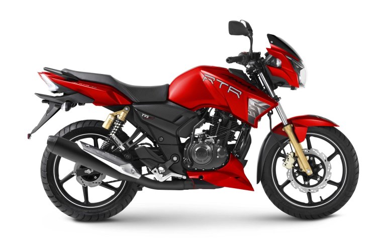 TVS Apache RTR 180 Matte Red studio shot