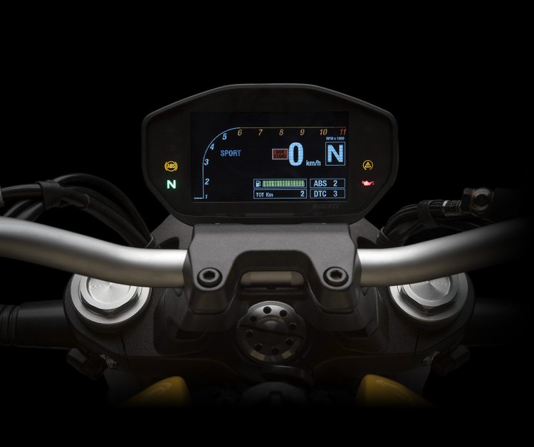 2018 Ducati Monster 821 Yellow press instrument cluster