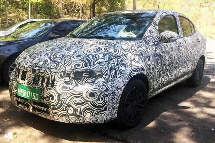 Fiat X6S Argo sedan spy picture front three quarters