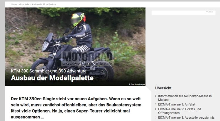 KTM 390 Adventure spied in Austria left side