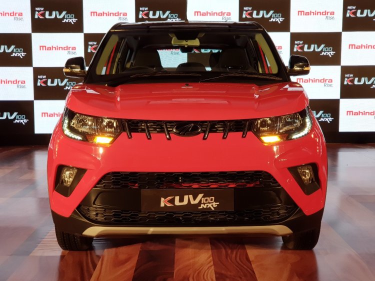 Mahindra KUV100 NXT Red & Black front