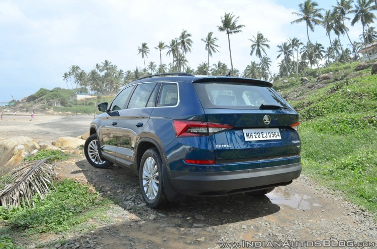 Skoda Kodiaq test drive review rear angle
