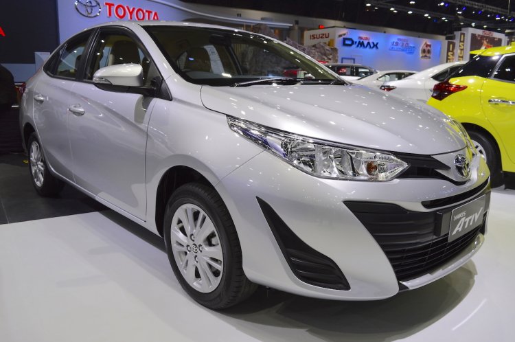 Best Sedan Under 10 Lakhs: Toyota Yaris Ativ front three quarters at 2017 Thai Motor Expo