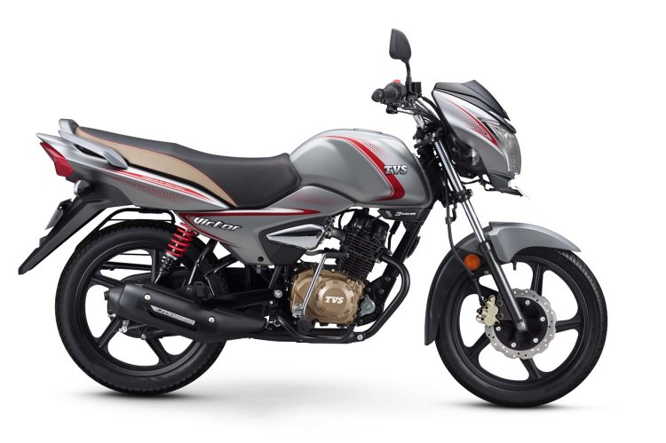 TVS Victor Premium Edition Matte Silver press right side