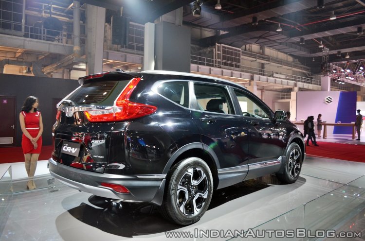 2018 Honda CR-V rear three quarters right side at Auto Expo 2018