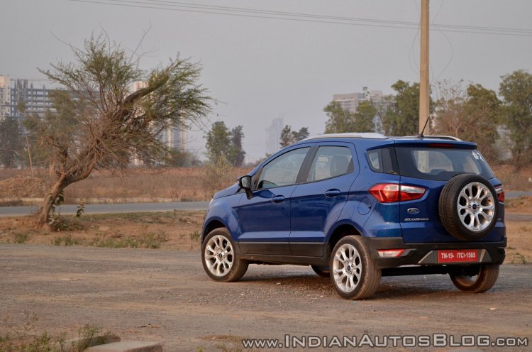 Ford EcoSport Petrol AT review rear angle view