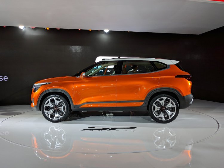 Kia SP Concept profile at Auto Expo 2018