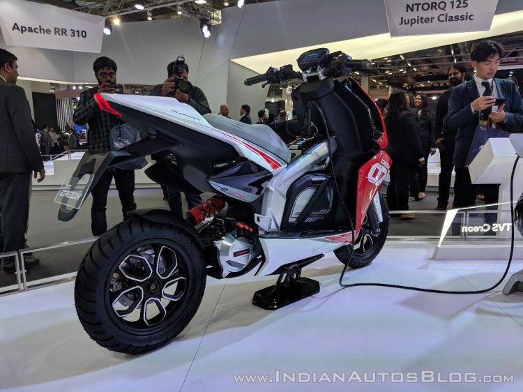 TVS Creon Concept rear right quarter at 2018 Auto Expo