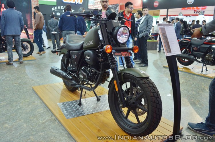 UM Renegade Duty S front right quarter at 2018 Auto Expo