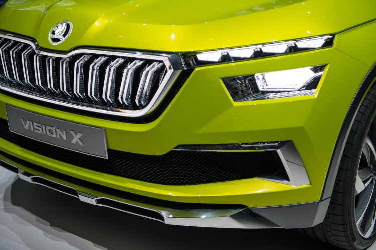 Skoda Vision X concept front fascia at 2018 Geneva Motor Show