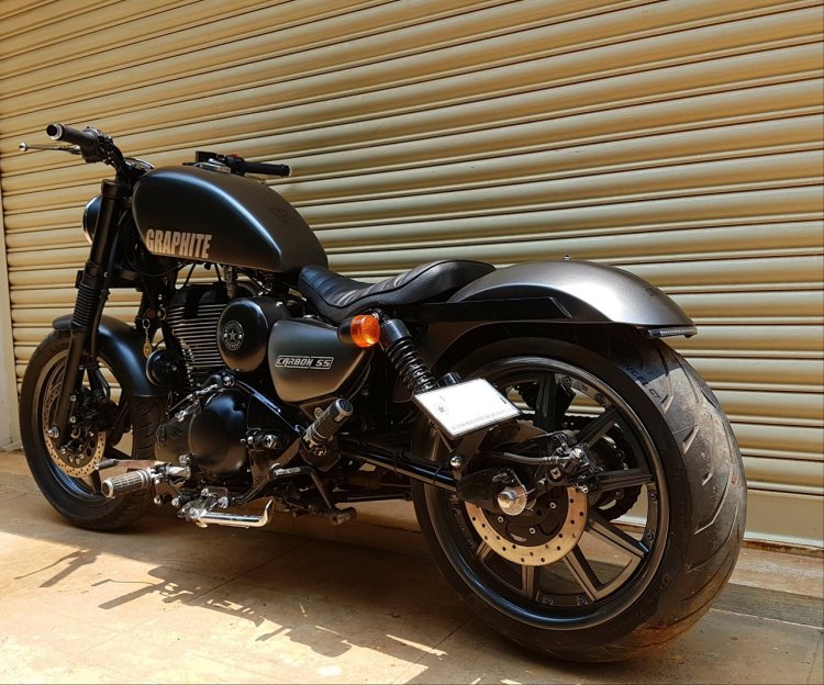 Royal Enfield Thunderbird 350 Graphite by Bulleteer Customs rear left quarter