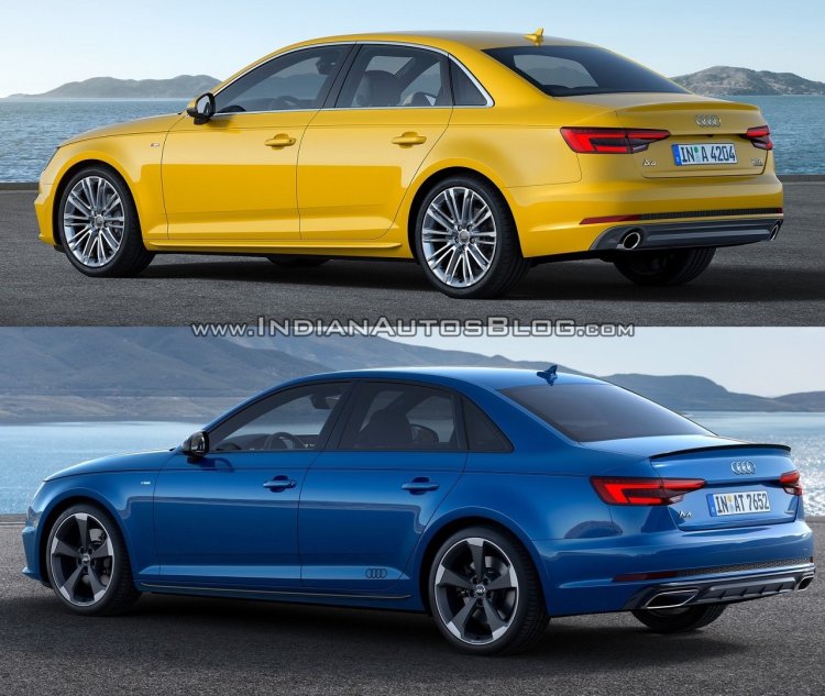 2016 Audi A4 vs 2019 Audi A4 old vs new rear three quarters