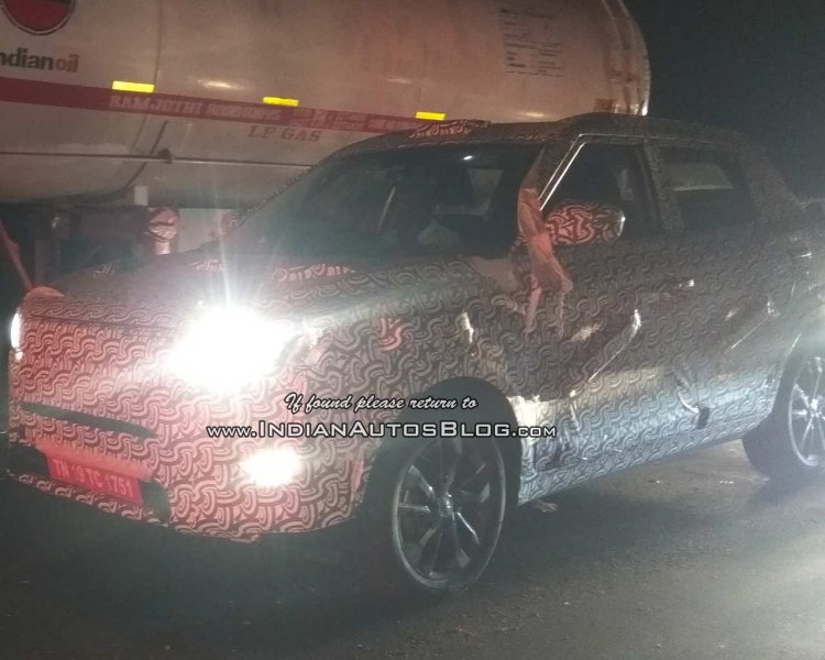 SsangYong Tivoli based Mahindra S201 spy shot front three quarters night