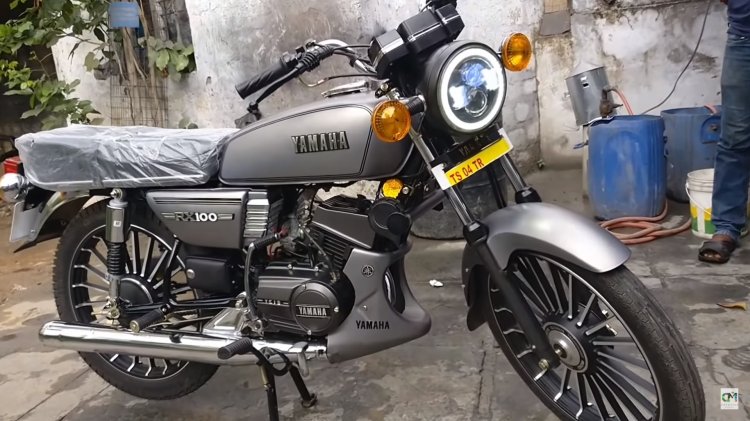 yamaha rx100 modified gunmetal grey paint