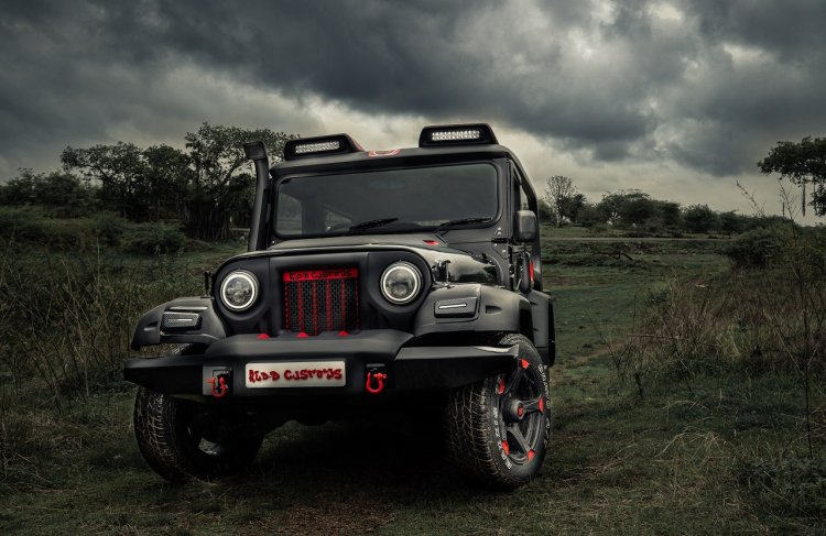 Modified Mahindra Thar by Reddy customs front