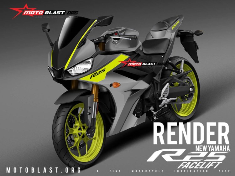 Yamaha R25 Yamaha R3 Facelift rendering image black and yellow