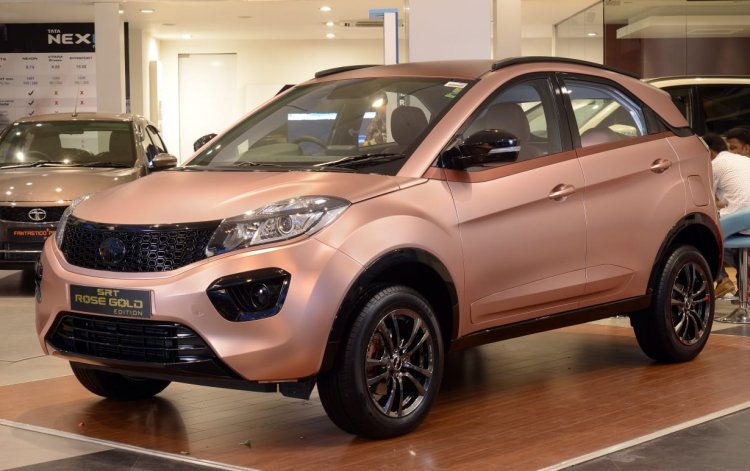 Tata Nexon Rose Gold Edition showcased at Coimbatore dealership