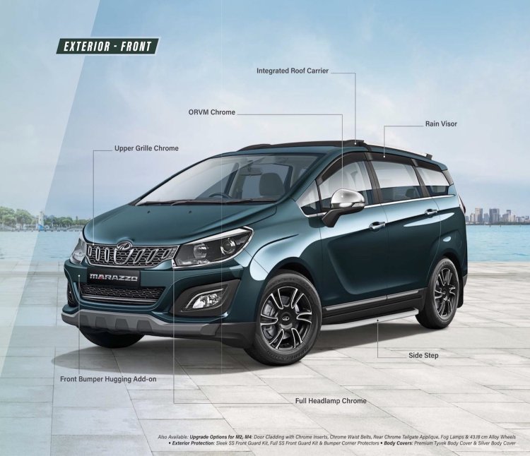 Accessorised Mahindra Marazzo Front Three Quarters