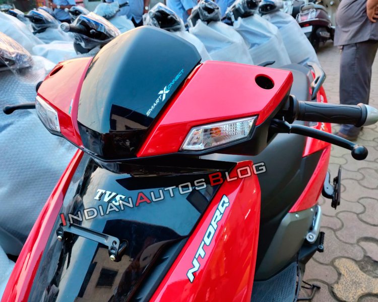 Tvs Ntorq 125 Metallic Red Front Section