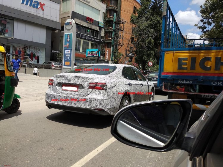 2019 Toyota Camry Rear Three Quarters Spy Shot Ind