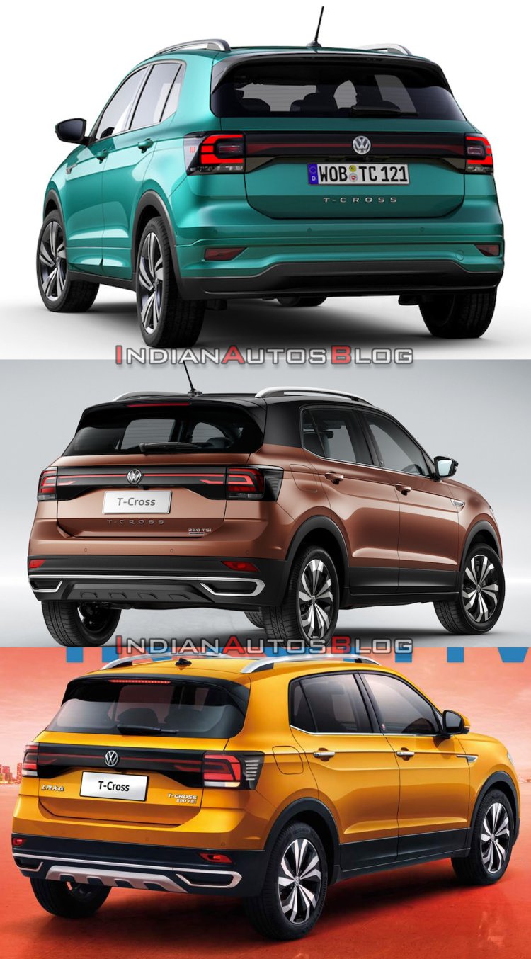 Vw T Cross Eu Vs Latam Vs Cn Rear Three Quarters