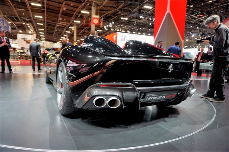 Ferrari Monza Sp2 Rear At 2018 Paris Auto Show
