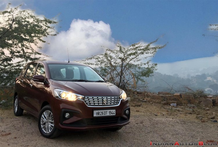 2018 Maruti Ertiga Review Images Front Three Quart